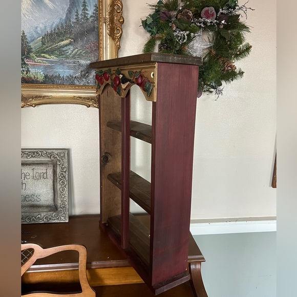 Rare Vintage 1989 Hand Carved Solid
Wood Apple Shelf - Picture 3 of 8